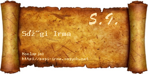 Sági Irma névjegykártya